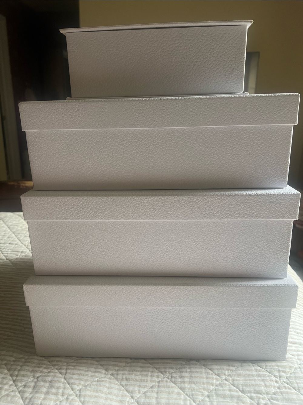 Dior White Stacked Decorative Storage Boxes